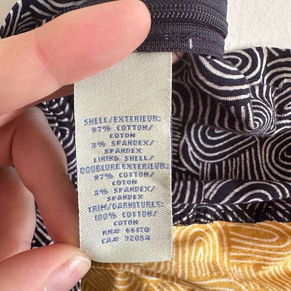 Anthropologie Odille Navy/Yellow Geometric Bow Structured Tank Top Size 0 EUC - Picture 8 of 8